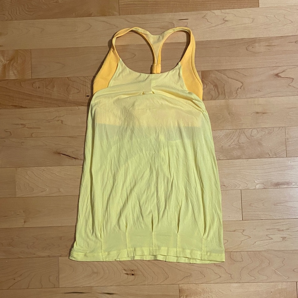 lululemon athletica Yellow Tank Top with built in Sports Bra